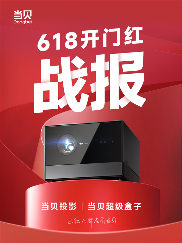 当贝投影2023年618再创新高！家用投影首选 当贝实至名归