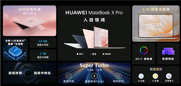 2T顶配13999元 华为MateBook X Pro 2023发布:新一代智慧办公天花板