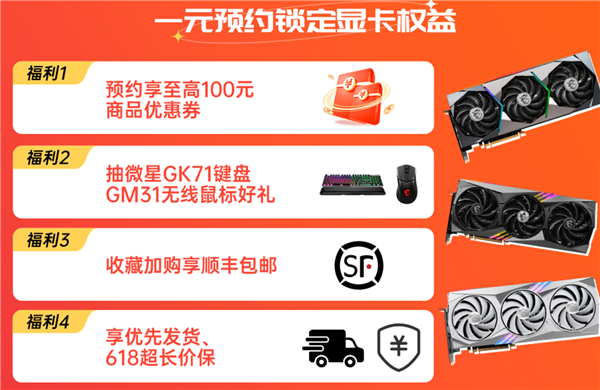 618显卡、CPU、主机便宜了 微星1元抢好礼：幸运玩家可免单