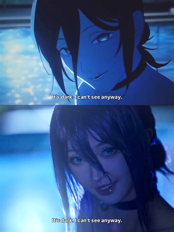 想成为电次！ 美女coser还原《电锯人 蕾塞篇》泳池名场面